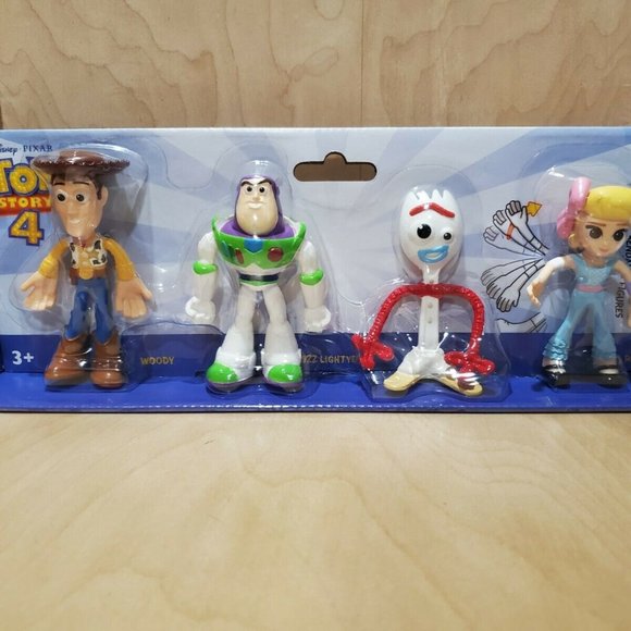 Disney Pixar Flextreme Bendable Figures Woody Buzz Forky Bo Peep - New! - Picture 1 of 6